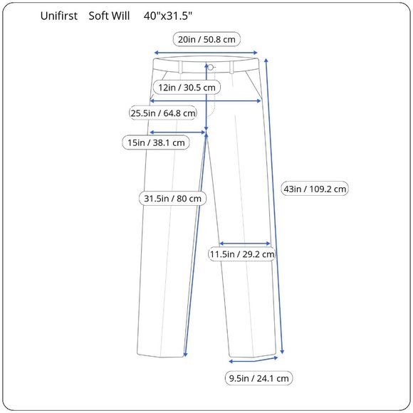 Soft Twill By UniFirst Cotton/Polyester 42x32 Draka USA Fiber Navy Blue Pants - Picture 2 of 12